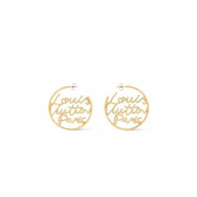 LOUIS VUITTON LV SCRIPT EARRINGS M03239
